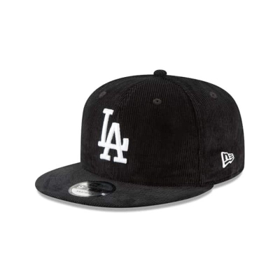 Black Los Angeles Dodgers Hat - New Era MLB Corduroy 9FIFTY Snapback Caps USA2489750